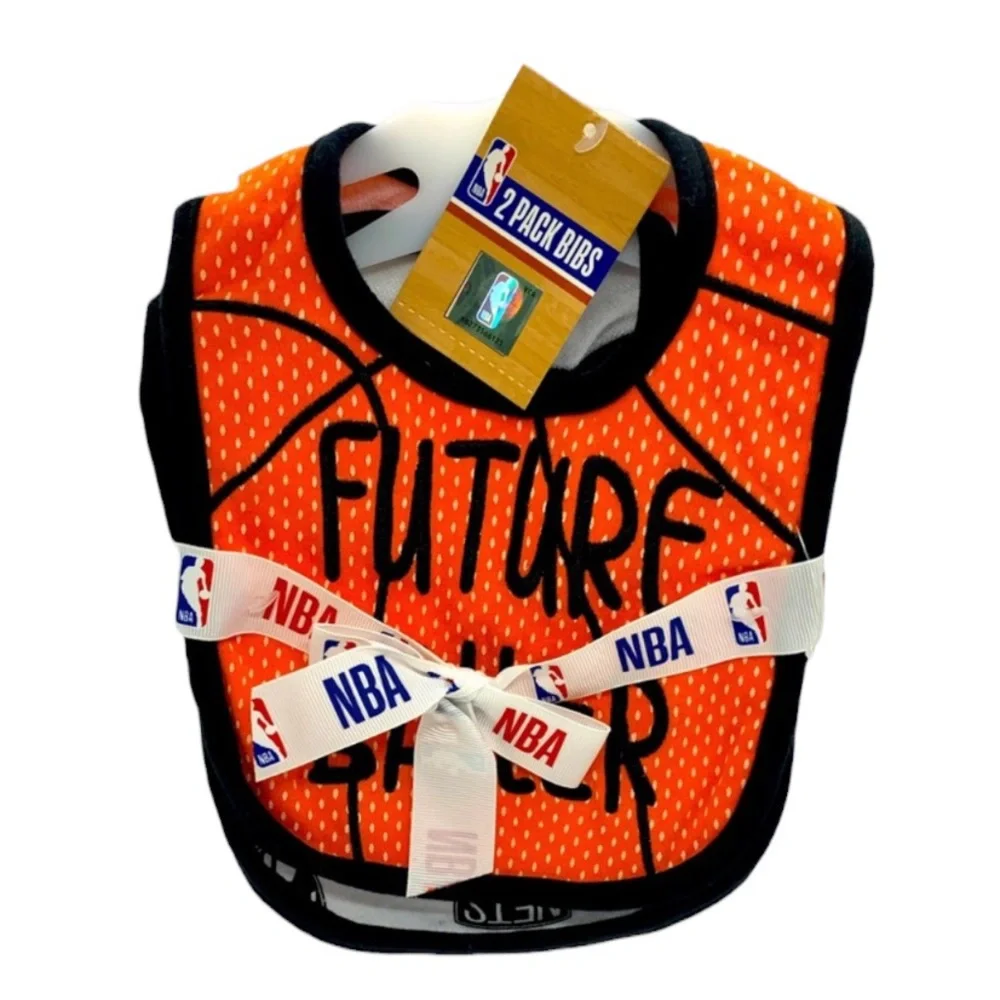 NBA NEW 2 Pack Future Baller Boys Girls Baby Bibs NETS Team Sports Brooklyn NYC